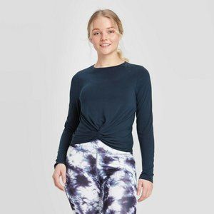 * WOMENS Twist Front Long Sleeve T-Shirt Night Sky